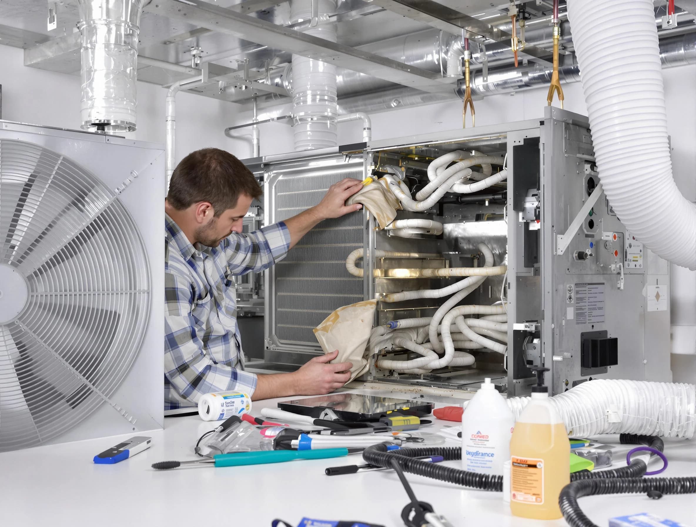 Bernalillo Air Duct Cleaning specialist performing precision AC coil cleaning in Bernalillo