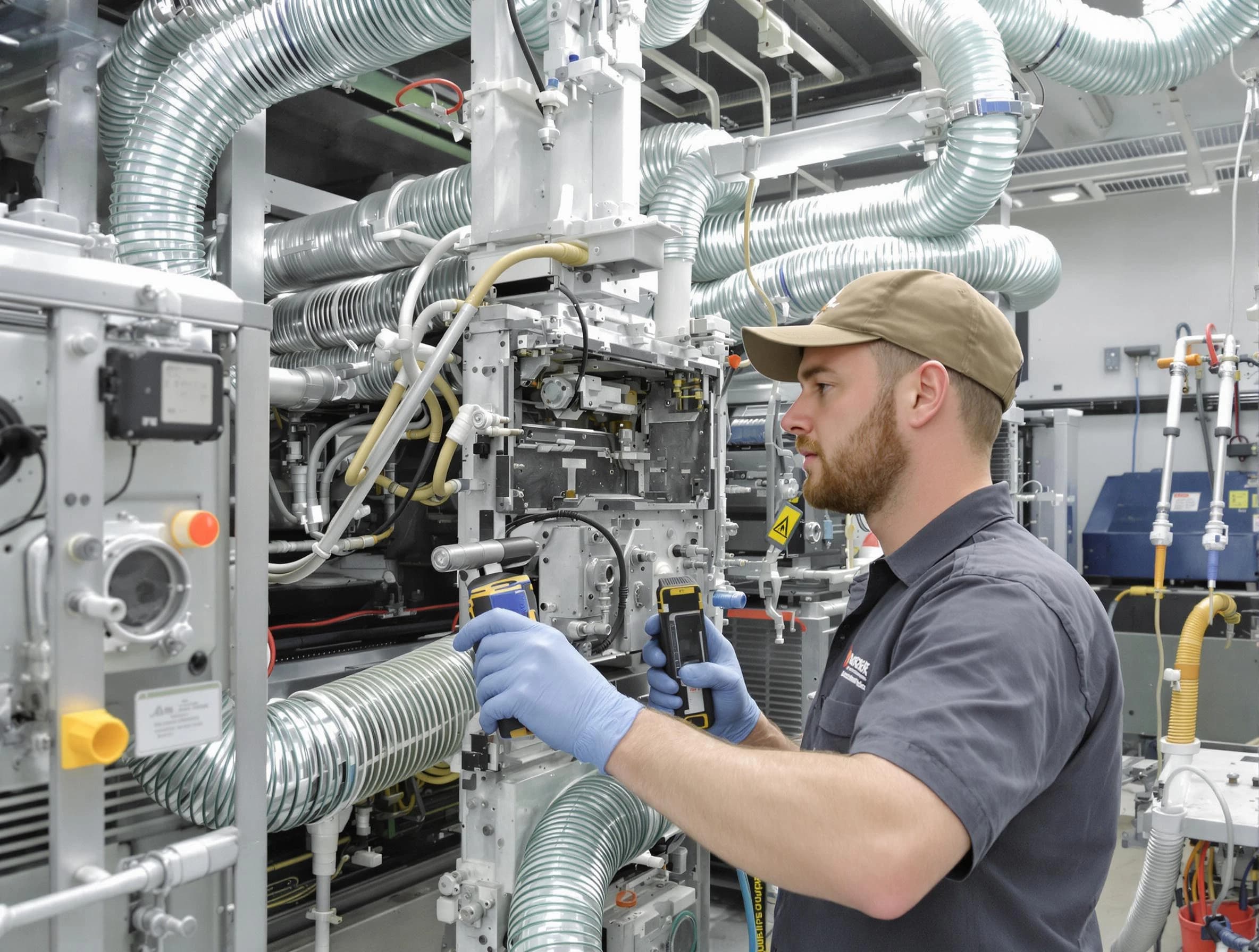 Bernalillo Air Duct Cleaning technician performing precision commercial coil cleaning at a business facility in Bernalillo
