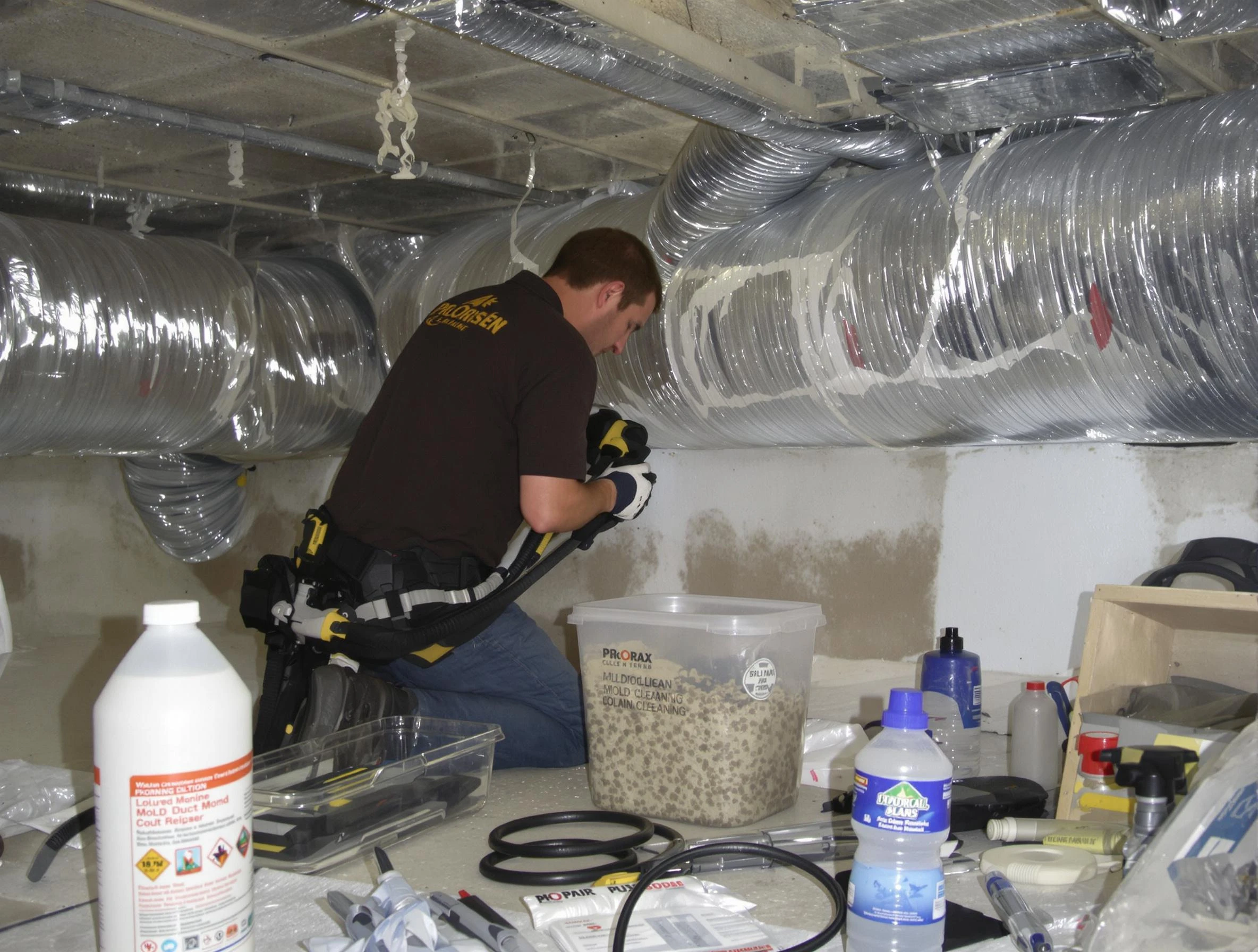 Bernalillo Air Duct Cleaning specialist performing professional mold removal from air ducts in Bernalillo