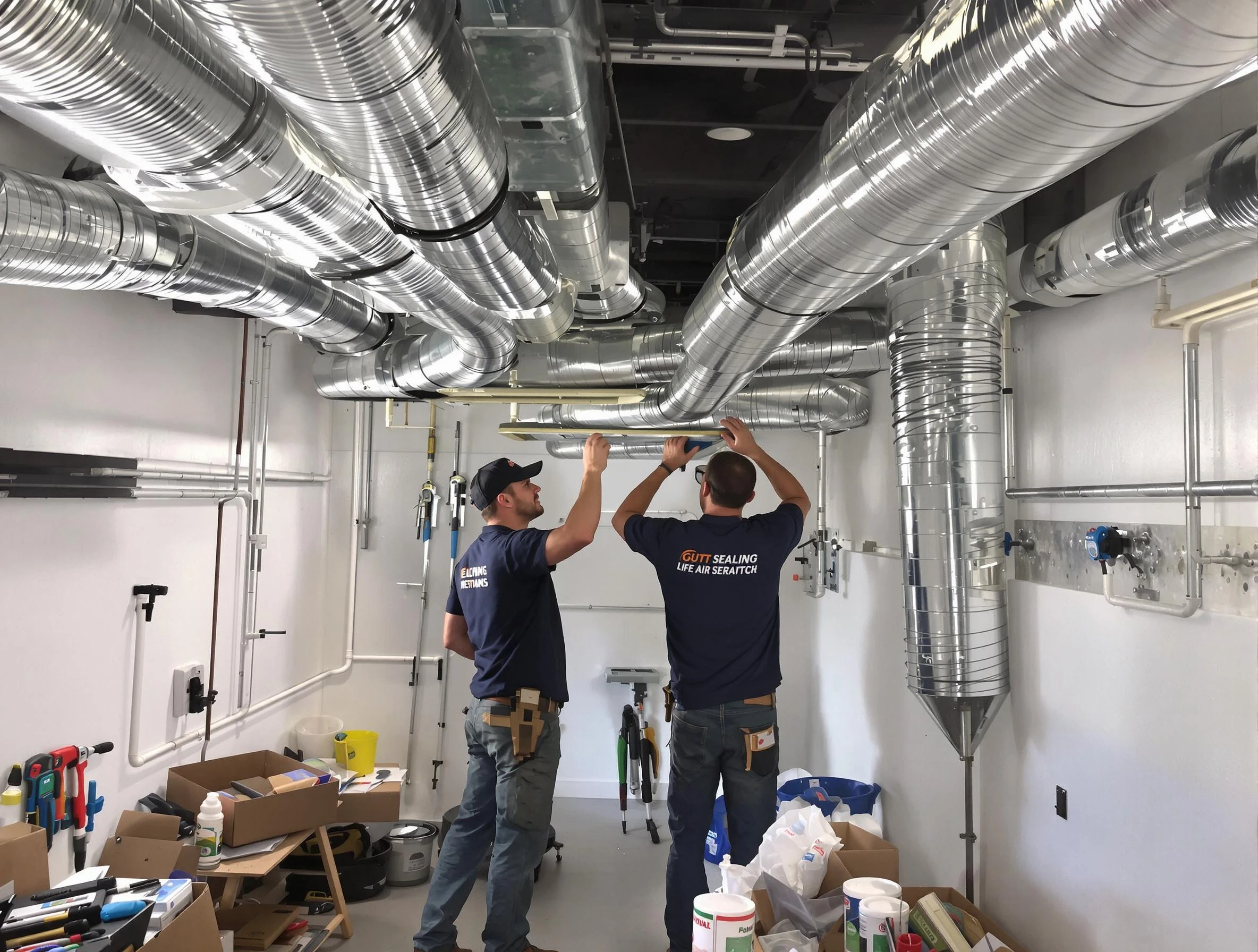 Bernalillo Air Duct Cleaning technician applying professional duct sealing solutions in Bernalillo