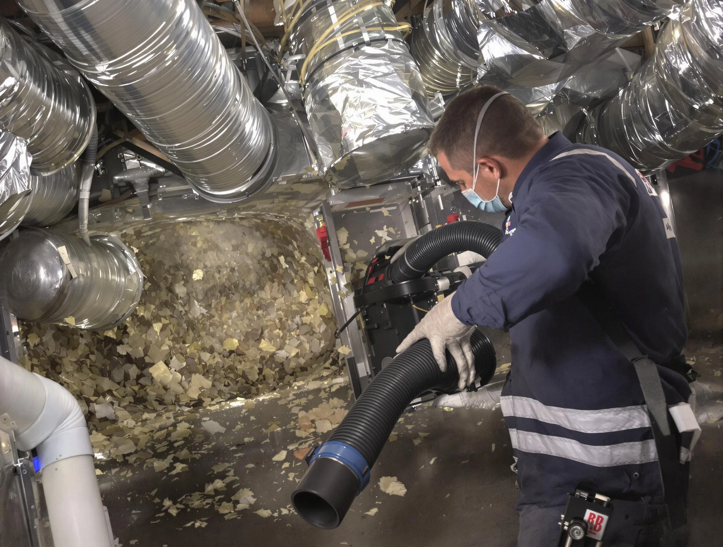 Bernalillo Air Duct Cleaning specialist operating negative pressure cleaning equipment for thorough duct maintenance in Bernalillo